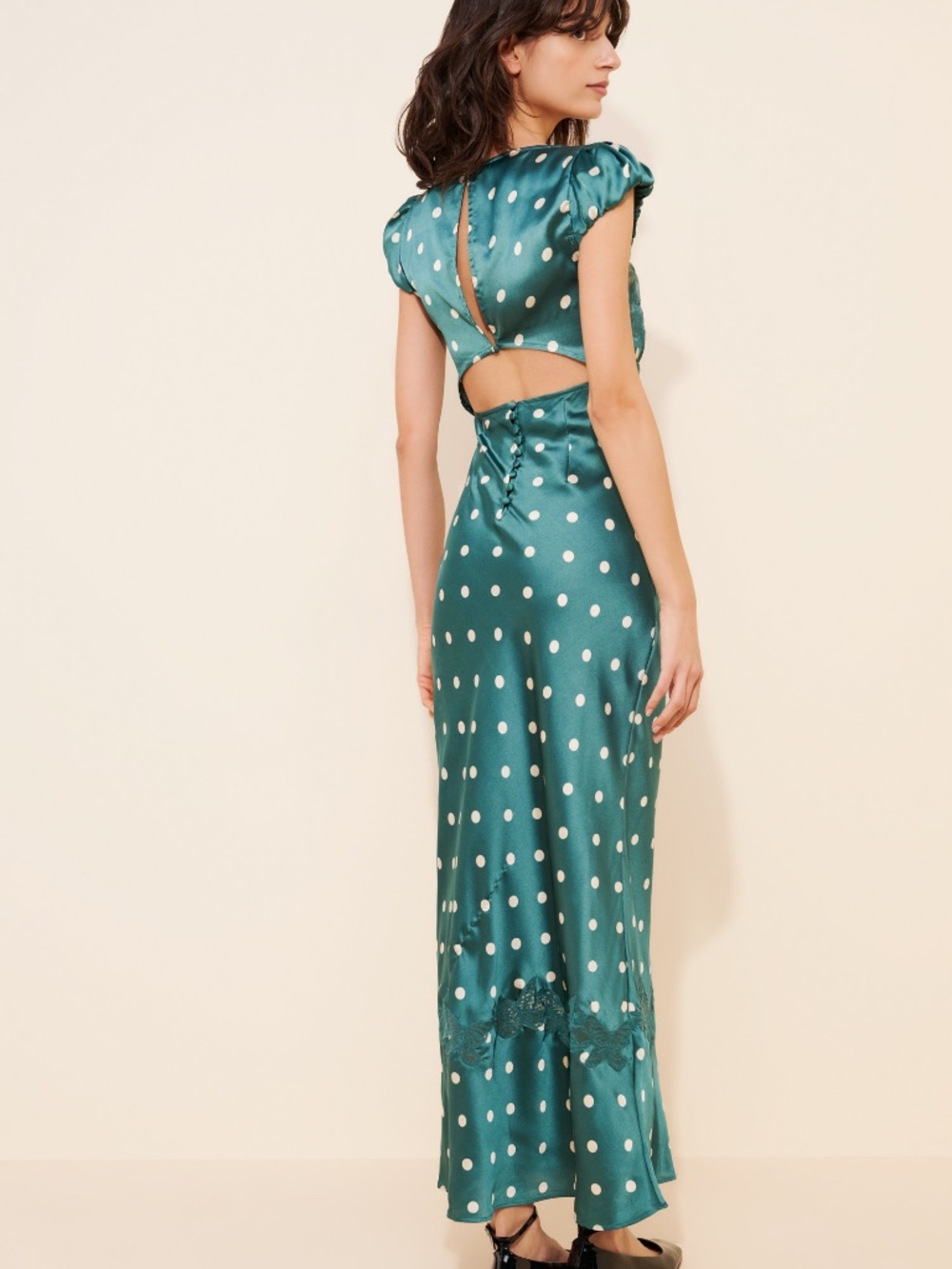 Free People Butterfly Babe Cutout Maxi Dress - Dark Green - Small - Picture 5 of 6